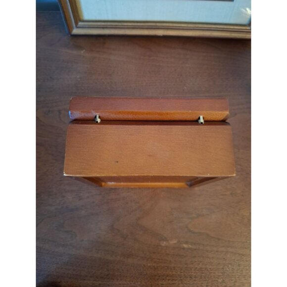 Handcrafted Wooden Trinket Box With Abstract Painted Tile Lid Artist Signed Lila - Picture 5 of 9